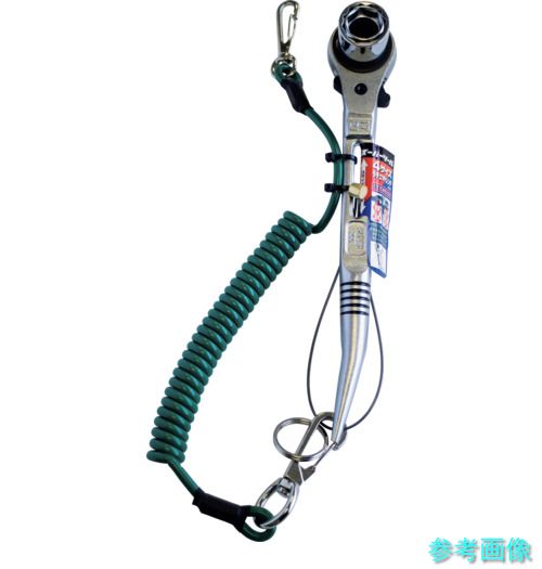 (スーパー) SRF3RNG 安全ロープ付4サイズラチェットレンチ(ショートタイプ) グリーン