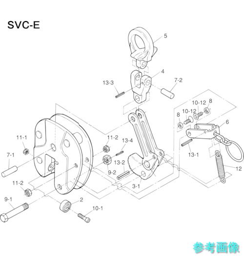 百貨店 SVT1.5E 立吊クランプ(SVC-E)用カム仕掛ける