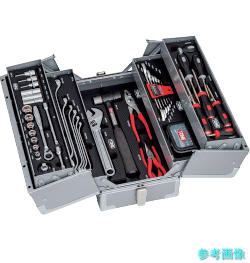 メーカー直送 (TONE) TSAT33021SV 整備用工具セット ツールセット(シルバー) 間口433×奥行220×高さ240mm 差込角9.5mm