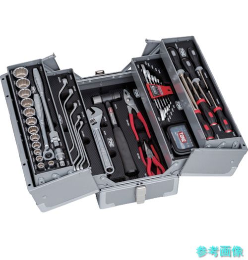 TONE TSST430SV 整備用工具セット ツールセット (シルバー仕様) 間口433×奥行220×高さ240mm