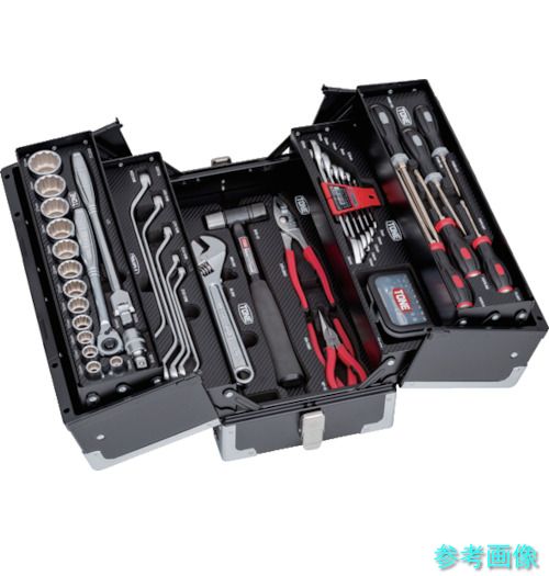 TONE TSST430BK 整備用工具セット ツールセット (ブラック仕様) 間口433×奥行220×高さ240mm