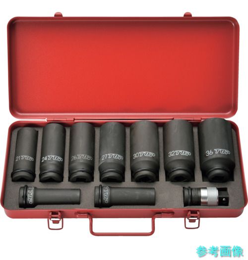 TOP PT-1736SLPS インパクトレンチ用超ロングソケット・ワンタッチアダプターセット 【1Ｓ(10個)】｜イーキカイ　店