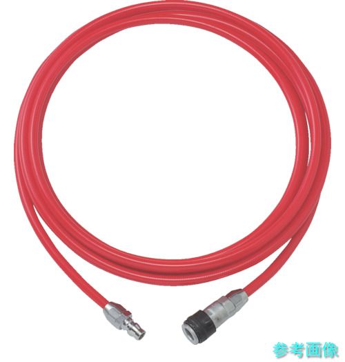 TRUSCO TOP-6.5-20 エアブレードホース ウレタンブレードチューブ 内径6.5×外径10mm 全長20m カップリング付 赤