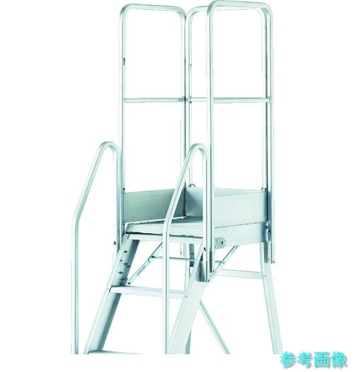 《人間宅送りとどける不可》 TRUSCO TDAD-210-1100TF 折りたたみ式進め方用踏み台 高さ2.10m 高さ1100手摺りフルセット付き添い人