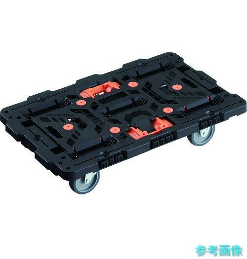 TRUSCO BT700J3-E100T 連結式樹脂製平台車 ビートル 700X450 自在3輪 とめたろう付