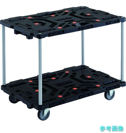 TRUSCO BT920J3-E100 連結式樹脂製2段台車 ビートル 900X600 自在3輪 ハンドルなし｜イーキカイ　店