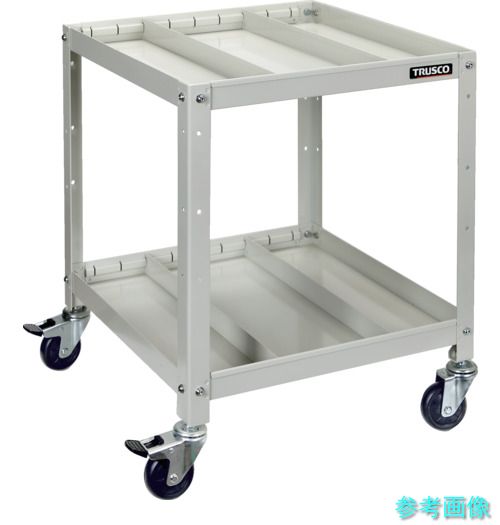 TRUSCO RBW-652S2 W ツールワゴン ラビットワゴン 500X500 仕切2段付 ゴム車輪 ホワイト｜イーキカイ　店