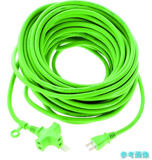 TRUSCO TKC15-203PSGN 3個口ソフトタイプ延長コード 20m グリーン