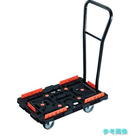 TRUSCO BT700KJ5H-E100 連結式樹脂製平台車 ビートル 700X450 自在5輪 脱着式ハンドル付 コボレ止めセット付