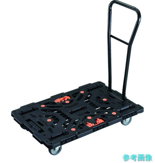 TRUSCO BT900J3H-E100T 連結式樹脂製平台車 ビートル 900X600 自在3輪 脱着式ハンドル付 とめたろう付|イーキカイ 店