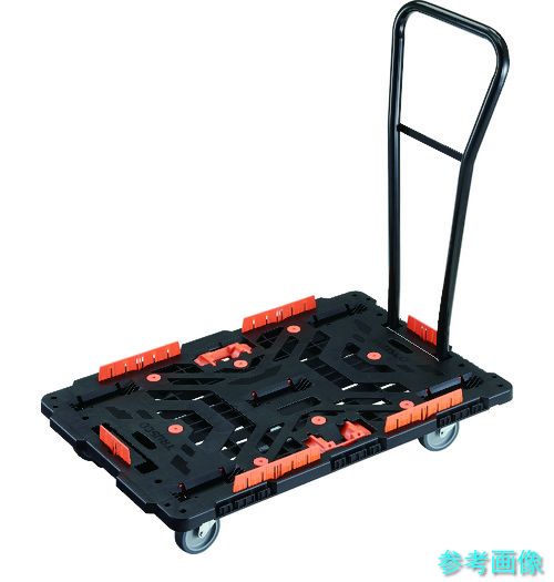 TRUSCO BT900KJ5H-E100T 連結式樹脂製平台車 ビートル 900X600 自在5輪 脱着式ハンドル付 コボレ止めセット とめたろう付