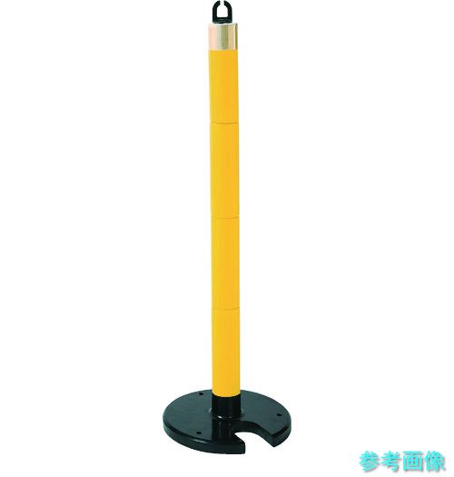 TRUSCO TPP-06A やわらかPUポール イエロー 88cm アンカー穴10mm付 屋内外型タイプ