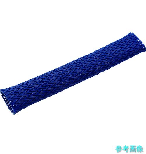 TRUSCO BTC-19-B カラー編組チューブ 自然折径22mm 長さ10m 1巻 青