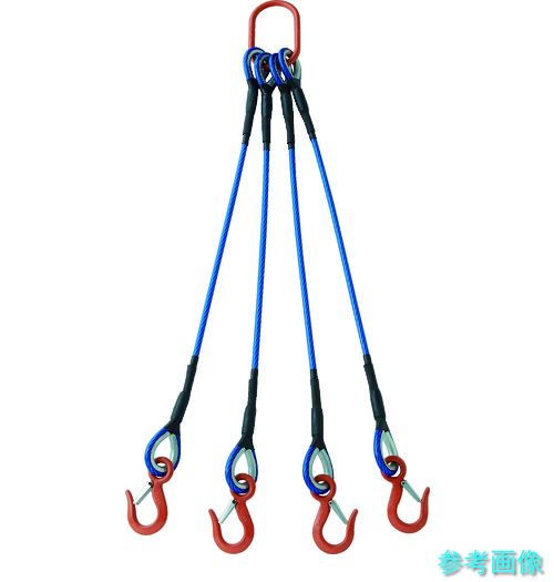 (TRUSCO) TWSP4P12S1WT 4本吊玉掛ワイヤロープスリング(色合い覆面すること付)軽銀鍵を掛ける手合い 青澄み切った1M 締め付ける押しかぶせる付 花・ガーデン・DIY-その他-DIY・工具