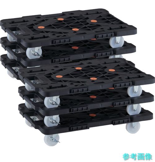 《個人宅配送不可》 TRUSCO MPK-600NS-BK-M6 まとめ買い 樹脂製平台車 連結式ルートバン MPK-600NS-BK 6台セット 【1S(6台)】|イーキカイ 店