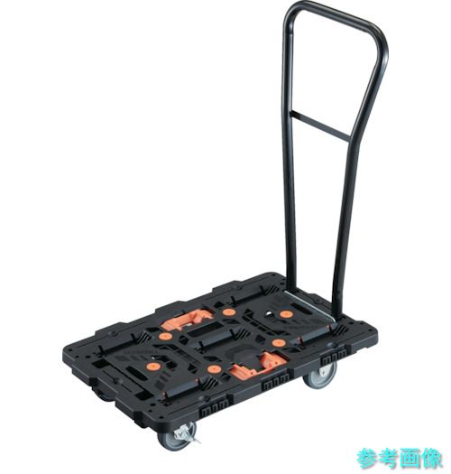 TRUSCO BT700J3S2H-E100T 連結式樹脂製平台車 ビートル 700X450 自在3輪 内2輪ストッパー付 脱着式ハンドル付 とめたろう付