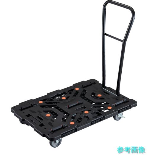 TRUSCO BT900J5S2H-E100 連結式樹脂製平台車 ビートル 900X600 自在5輪 内2輪ストッパー付 脱着式ハンドル付｜イーキカイ　店 14,889円