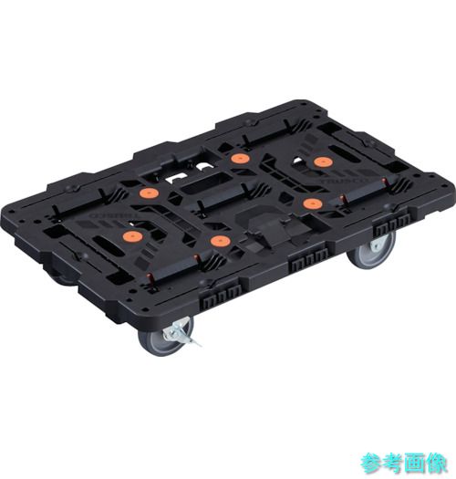 TRUSCO BT700J3S2-E100 連結式樹脂製平台車 ビートル 700X450 自在3輪 内2輪ストッパー付