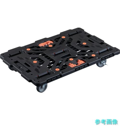 TRUSCO BT900J5S2-E100T 連結式樹脂製平台車 ビートル 900X600 自在5輪 内2輪ストッパー付 とめたろう付｜イーキカイ　店