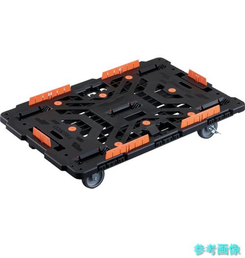 TRUSCO BT900KJ3S2-E100 連結式樹脂製平台車 ビートル 900X600 自在3輪 内2輪ストッパー付 コボレ止めセット付
