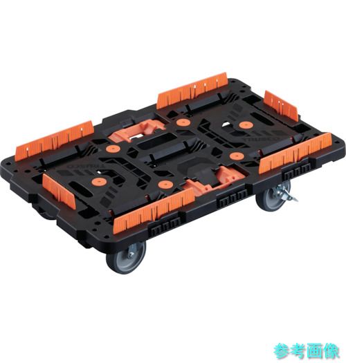 TRUSCO BT700KJ5S2-E100T 繋ぎ合わせる式脂製平台車 ビートル 700X450 自在5輪 内2輪ストッパー付 コボレ打ちきり仕掛ける とめたろう付