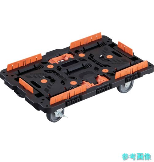 TRUSCO BT700KJ3S2-E100T 繋ぎ合わせる式脂製平台車 ビートル 700X450 自在3輪 内2輪ストッパー付 コボレ打ちきり仕掛ける とめたろう付