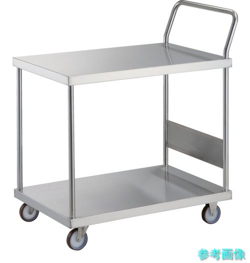メーカー直送(北海道・沖縄・離島は除く) (TRUSCO) AS-32H-100NU ステンレス台車 オールステン台車 800X450 片袖2段 NU車輪 ハンドル高さ1050