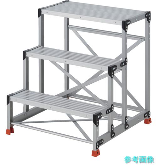 《個人宅配送不可》 TRUSCO TSF-389 作業用踏台 3段 ステップ奥行200 高さ0.90m 天板800X400