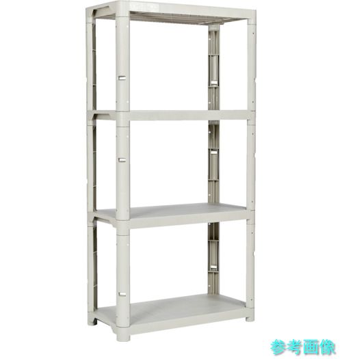 TRUSCO TPT-6344CA プラ棚 高さ1800-4段印字機 端っこ旗がしら4個付 ネオ薄墨色
