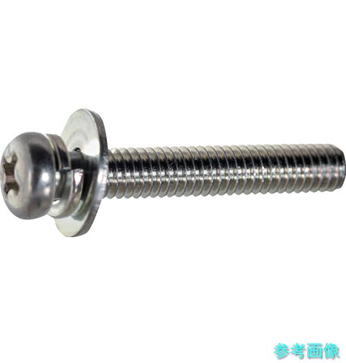 (TRUSCO) S012-2305 ナベ頭座金組込ねじ P\u003d3 三価白 M2.3×5 1500本入 (ばね座金+JISワッシャー付き) ヘキサゴンパック 【1袋(1500本)】