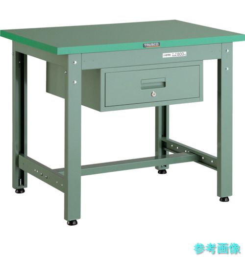 製造会社直送(北海道・沖縄・離島は除く) (TRUSCO) GWP-1260F1 中掛け目やり方台(800kg)GW型 1200X600XH740 1段引出付 緑であること色