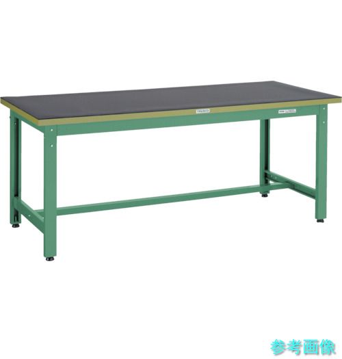 メーカー直送(北海道・沖縄・離島は除く) (TRUSCO) GWP-1875G5 中荷重作業台(800kg)GW型 1800X750XH745 ゴムマット張り グリーン色