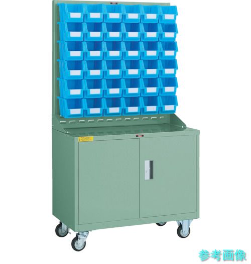 TRUSCO HT-0936N-C パネルコンテナラック 移動式保管庫付 コンテナ中X36