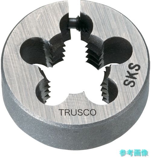 TRUSCO LT50D-12X1.75 左・アジャスタブル丸ダイス型 50径 12X1.75 (SKS)