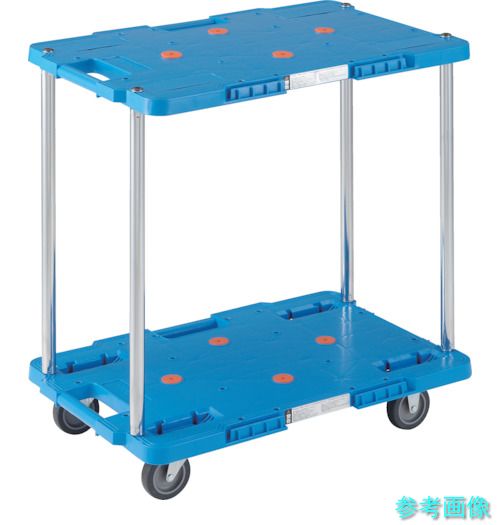 TRUSCO MPB-602-B 樹脂製台車 ルートバン 2段式 400X600 青
