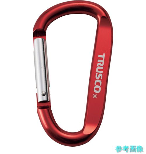 TRUSCO TKN880RBOX まとめ買い カラビナ 線径8mmX80粍 D型 赤いこと100個 【1箱(100個)】