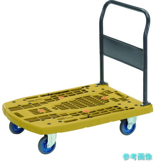 《個人宅配送不可》 TRUSCO MPK900-OG-S 樹脂台車 カルティオビッグ 固定 900X600 ストッパー付 オリーブ