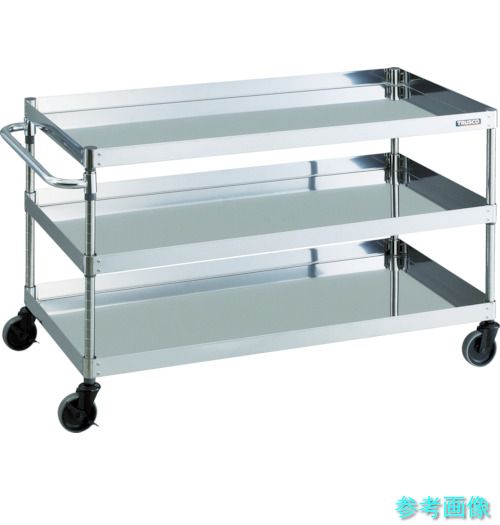 TRUSCO CPE4-793 ステンレス鋼製手押し車 クリーンフェニックスワゴン SUS430 W900×D600×H740 3段