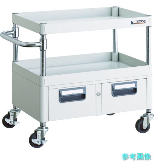 TRUSCO PEW-662W-W ツールワゴン フェニックスワゴン 省音 600X400XH600 2列引出付 ホワイト|イーキカイ 店