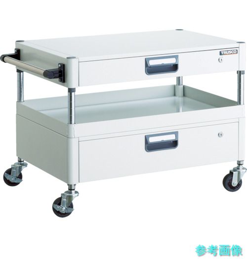 TRUSCO PEW-671VZ-W ツールワゴン フェニックスワゴン 省音 750X500XH600 引出付 ホワイト