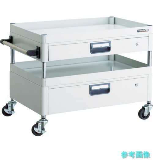 TRUSCO PEW-672VZ-W ツールワゴン フェニックスワゴン 省音 750X500XH600 引出付 ホワイト