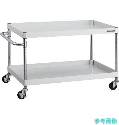 TRUSCO PEW-692-G75-W ツールワゴン フェニックスワゴン 900X600 2段 Φ75ゴム車輪 ホワイト|イーキカイ 店