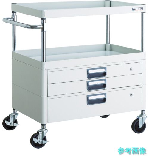 TRUSCO PEW-972VX-W ツールワゴン フェニックスワゴン 省音 750X500XH880 引出付 ホワイト｜イーキカイ　店