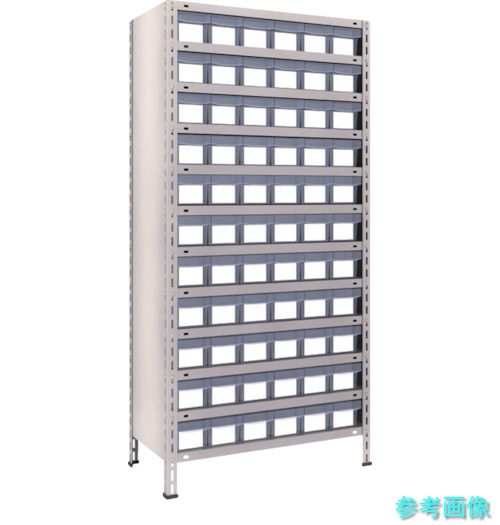 TRUSCO 63X-812C11 スチール写真仕合わせ 軽さ棚 875X450X1800 脂引出透明 小X66 ネオ薄墨色