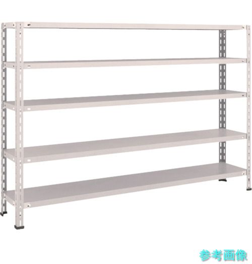 TRUSCO L46V-15 スチールラック 軽量棚 中棚ボルトレス型1800X300X1200 5段 ネオグレー