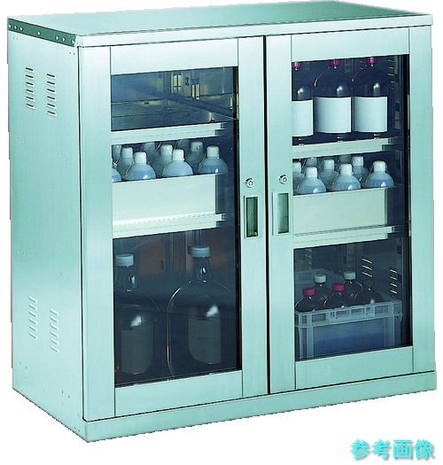 《個人宅配送不可》 TRUSCO SW 耐震薬品庫 ガラス両開型 棚スライド式 900X500XH900｜イーキカイ　店
