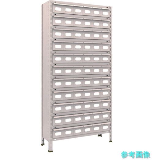 TRUSCO 63V-812A11 スチールラック 軽量棚 875X300X1800 スチール引出 小X66 ネオグレー