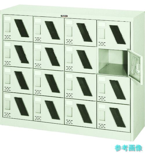 製造会社直送(北海道・沖縄・離島は除く) (TRUSCO) SC-16WM シューズ容れもの 16人用 1050X380XH880 窓付