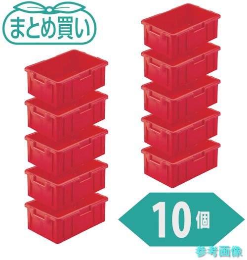 TRUSCO NS-10N-R-10P まとめ買い NS型コンテナ 10L レッド 10個 【1組(10個)】