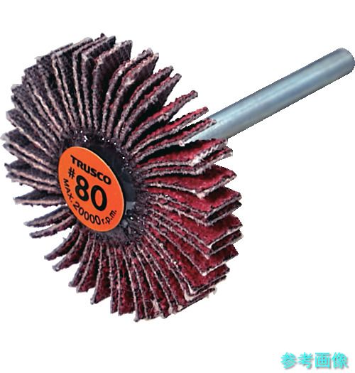 TRUSCO TCF3005-CE-80 セラミックフラップホイール 軸径3mm ＃80 外径30×幅5×軸長30 (10個入) 【1箱(10個)】